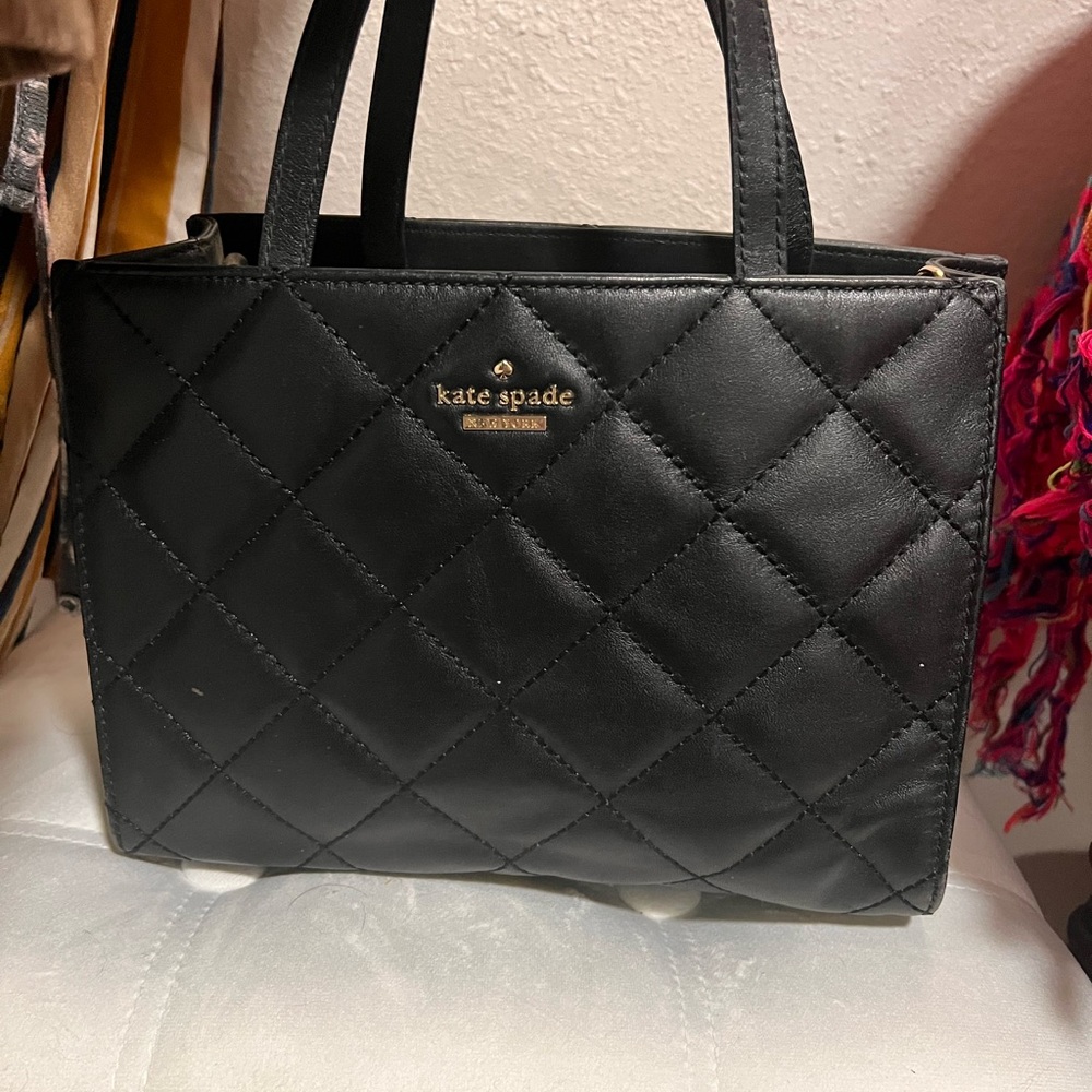 Kate Spade Black Quilted Tote Bag
